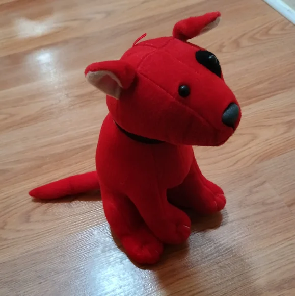 GANZ Plush Red Dog Sitting Stuffed Animal Bull Terrier Toy 8in - Picture 3 of 16